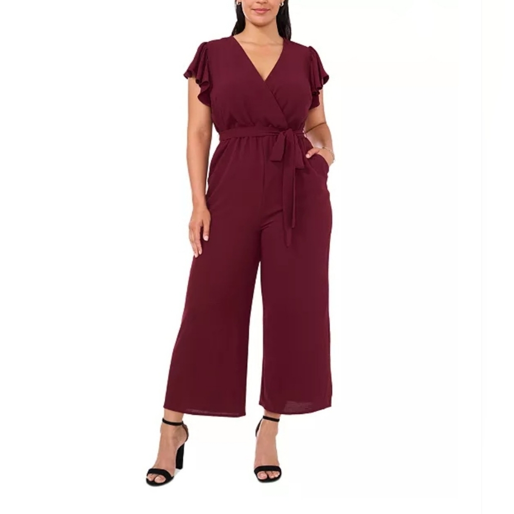 NWOT 2X MSK Flutter Sleeve Wide Leg Jumpsuit